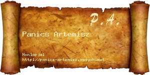 Panics Artemisz névjegykártya